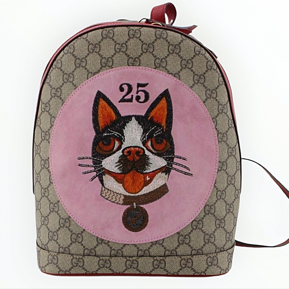 Gucci Handbags - Gucci Limited Edition Bosco GG Supreme Backpack Dog Embroidered Animal Print